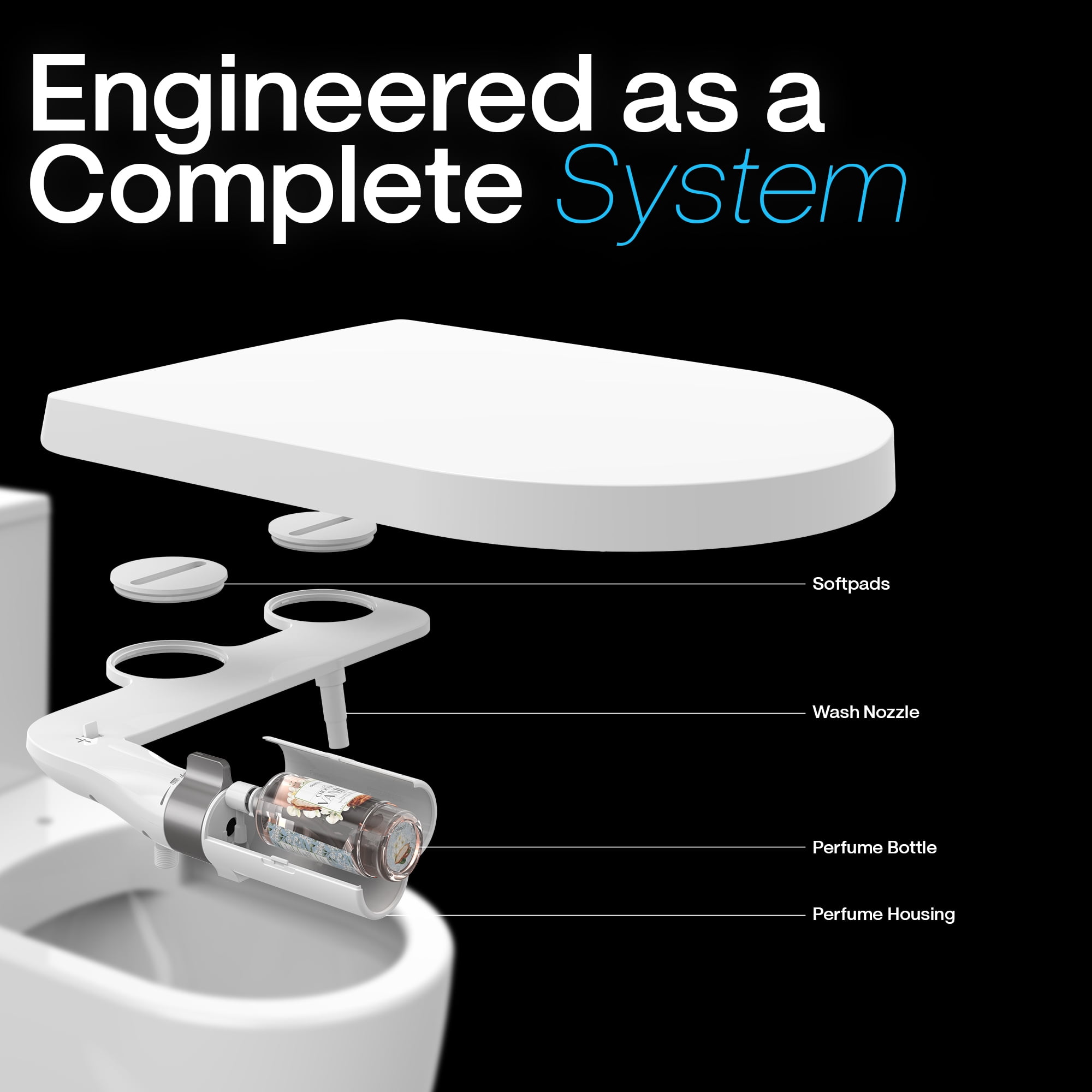 Bidet Attachment for Toilet, Scented Bidet with Fragrance Spray, Self Cleaning and Retractable Bidet Sprayer with Ajustable Pressure, Frontal & Rear Wash Non Electric Bidet for Toilet Seat (Lemon)