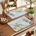 thumbnail image 2 of Happy Easter Placemats Set of 8, Spring Floral Rabbit Colored Eggs Green Wood Grain Heat Insulated Linen Place Mats, Washable Stain-Proof Table Mats for Dining Tables Holiday Decor 13x19 Inches, 2 of 9