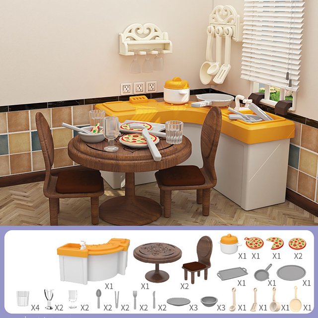 ¡Liquidación navideña! Muebles para casa de muñecas Lssam, juego de muebles para casa de muñecas en miniatura, accesorios para decoraciones en escala 1:12, adornos en miniatura para armar para