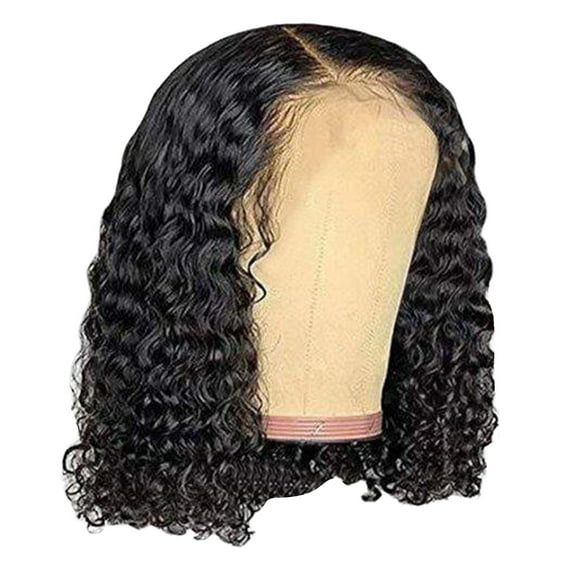 Rinsvye Short Bob Wigs Lace Wigs Hair Front Human Hair Wigs Highlight Cap for Black Women Curly Lace Front Wig Short Wigs with Baby Hair Pre Plucked Natural Hairline Hair Units Wigs