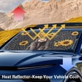 thumbnail image 6 of Xixirimido Car Windshield Sun Shade Foldable Sunshade Front Window Cover Sun Visor for Trucks SUVs Sedan Universal Car Interior Accessories, Highland Cattle Sunflower Leopard, 6 of 8
