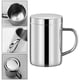 thumbnail image 5 of Taza de té de acero inoxidable de doble pared taza de café aislada de viaje frasco con tapa, 5 of 9