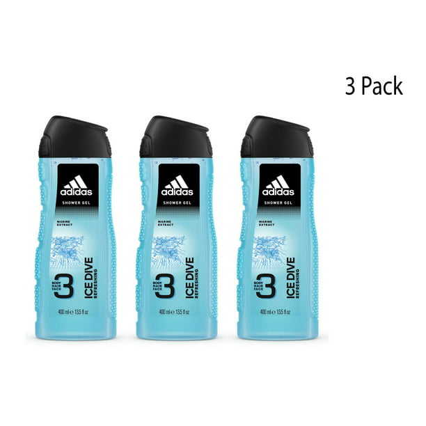 Prosperar Industrial tema Adidas Ice Dive Refreshing Body, Hair & Face Shower Gel, 13.3 Oz Pack Of 3  - Walmart.com