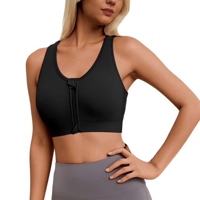 Brasier Sujetador Deportivo con Cremallera Frontal para Mujer, para Entrenamiento de Yoga, Cómodo, sin Costuras y con Soporte para Uso Diario. Grande