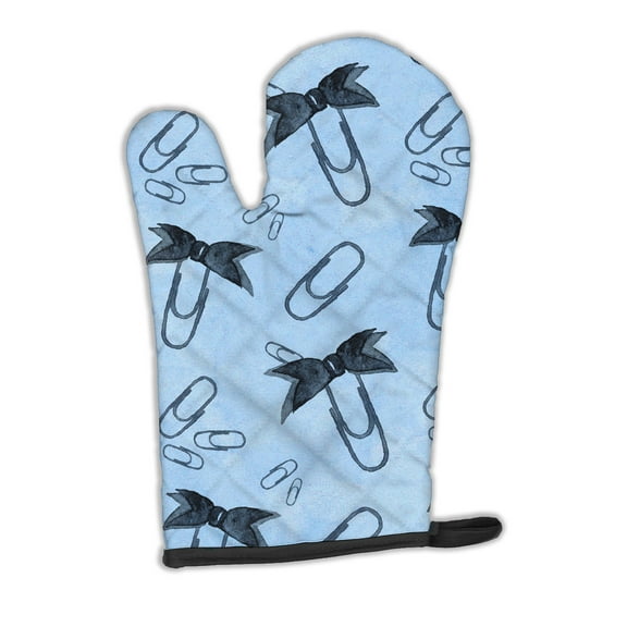 Watercolor Paper Clips Blue Oven Mitt