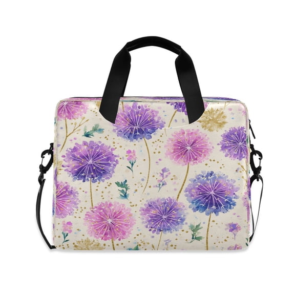 16" Laptop Briefcase for Work Travel Laptop Shoulder Bag Carrying Handbag Laptop Case Watercolor Dandelions Pattern