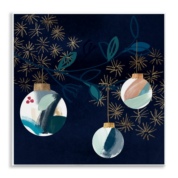 Stupell Industries Hanging Christmas Orbs Holiday Painting Unframed Art Print Wall Art, 12 x 12