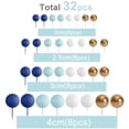 thumbnail image 2 of Decoración para tartas AQUGOO, 32 unidades, bolas azules, blancas y doradas, 2 of 7