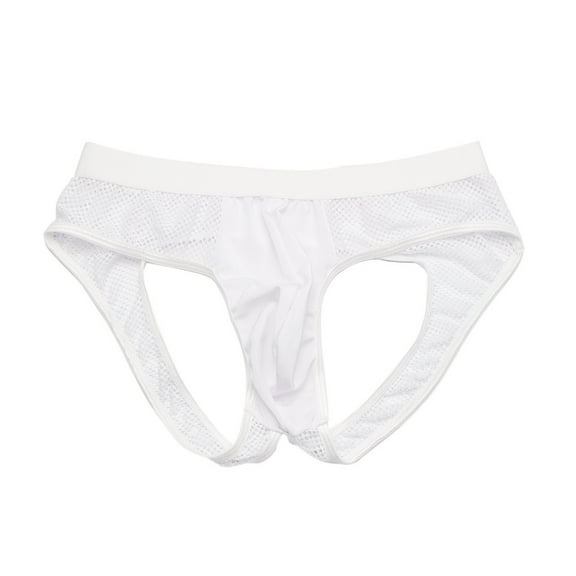 Men's See-Through Thong G-String Underwear, Men's Hot T-Back Thong G-String Commemorative Gift for Husband White Free Size