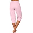 thumbnail image 6 of IUYRTFE Women's Cropped Capri Joggers Elastic Drawstring Waist Summer Sport Lounge Pants with Side Pockets, 6 of 7