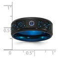 thumbnail image 2 of 8mm Stainless Steel Polished Black Blue Ip With Cubic Zirconia Carbon Fiber In Epoxy Band Size 13 Ring for Women and Men, 2 of 2
