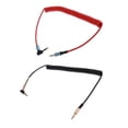 thumbnail image 1 of De Extensión de sonido De 2 Paquetes Conector De 3,5 Mm Y Sistema De Sonido De Extensión Enrollado (1/8 Pulg.) Negro + Rojo CUTICAT Cable auxiliar de 3.5mm, 1 of 8