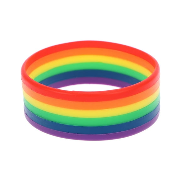 KAKOWELY 2Pcs Colorful Silicone Bracelets For Gay Lesbian Pride Events And