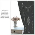 thumbnail image 5 of Western Blackout Curtains Bull Skull Boho Aesthetic Aztec Black Gray Modern Abstract Art Design Bedroom Living Room Rod Pocket Decoration Window Drapes 2 Panels W21xL63in, 5 of 6