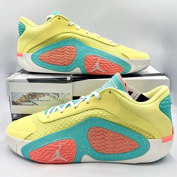 Ni-k-e FJ6458-700 Ni-k-e JORDAN TATUM 2 PF LEMONADE Basketball Shoes Men's Size US3.5-18