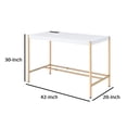 thumbnail image 5 of Writing Desk with USB Dock and Metal Legs, White and Rose Gold, 5 of 5