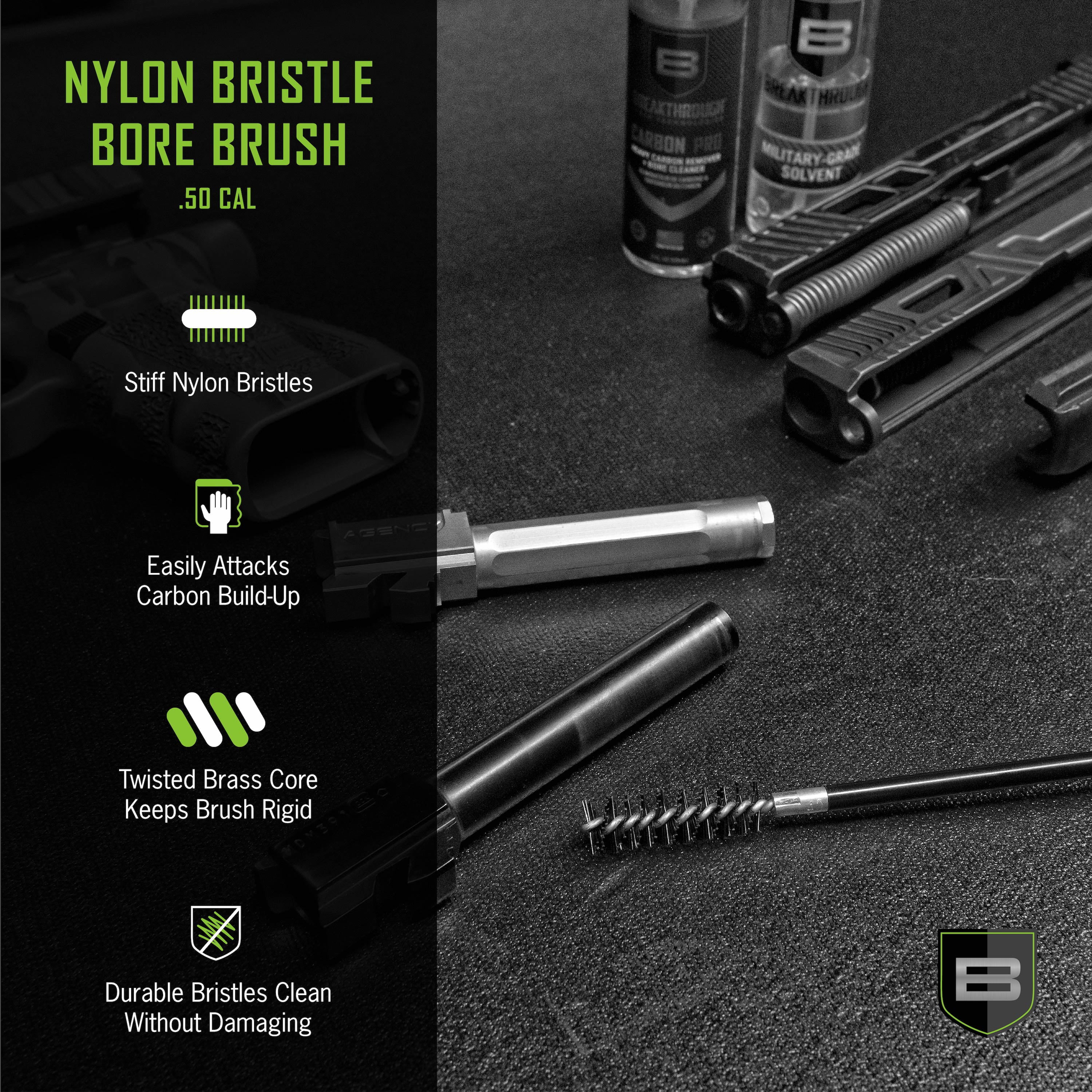 Breakthrough® Clean Technologies Nylon Bristle Bore Brush, .270, .284  Caliber & 7mm, Brass Core