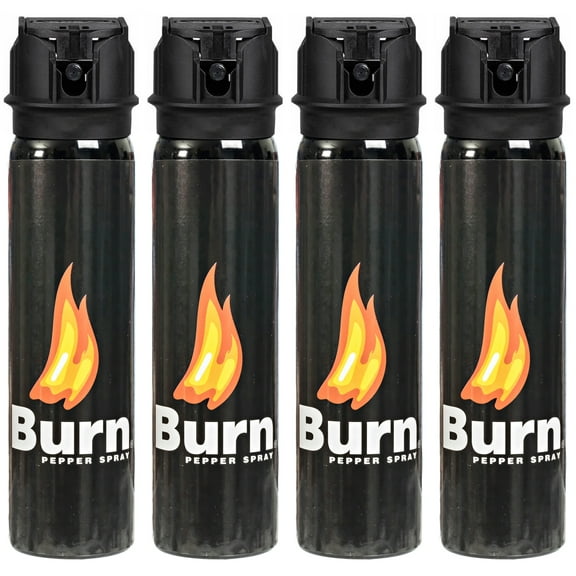 Burn Pepper Spray for Self Defense Max Strength Heavy Duty - 3.7 fl oz 4 Pack