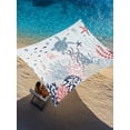 thumbnail image 2 of Sun Shade Sail 8'x10' Navy Blue Turtle Shell Rectangle Sun Shade Sails Canopy Waterproof Coral Conch Seaweed Starfish Outdoor Sunshades Sand UV Block Cover Shades Cloth for Patio Backyard Deck, 2 of 9