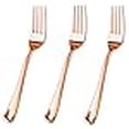 thumbnail image 3 of 100 Piece Rose Gold Plastic Forks Set - Reusable & Recyclable - Rose Gold Plastic Forks for Weddings, Anniversaries, Showers, Parties - Elegant and Sturdy Utensils by JL Prime, 3 of 4