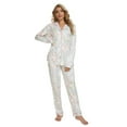 thumbnail image 1 of MintLimit Women's Floral Pajamas Set Button-Down Long Sleeve V-neck Shirt and Pants with Pocket Soft Nightwear 2 Piece Sleepwear, 1 of 6