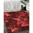 thumbnail image 2 of Ahgly Company Indoor Round Patterned Cranberry Red Area Rugs, 5' Round, 2 of 6