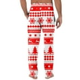 thumbnail image 4 of Fabrcox Christmas Pajama Pants for Men Christmas Snowflake Printed Drawstring Pj Pants with Pockets Casual Elastic Waist Straight Leg Lounge Bottoms, Vermilion XL, 4 of 6