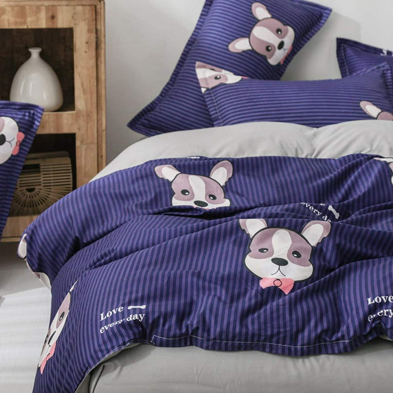  Cute Puppy Print Kids Girls Bedding Duvet Cover Set