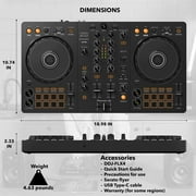 Pioneer DDJ-FLX4 2-Channel DJ Controller - Black Bundle with Case, TRS to RCA Breakout Cable, and Austin Bazaar Polishing Cloth
