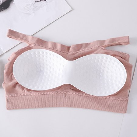 

Cathalem Tube Tops for Women Dressy Womens Padded Bandeau Bra Wire Strapless Convertible Bralettes Basic Tube Tops for Teen Girls Vest Pink One Size
