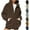 Brown, variant on Women Sherpa Fleece Jackets Casual Fuzzy Stand Collar Long Sleeve Full Zip Coats Loose Fashion Lightweight Winter Warm Outwear