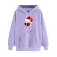 thumbnail image 1 of Timegard Chandails en Molleton de Noël pour Femmes Imprimé Manches Longues Chandails à Capuchon Chandail Tops Automne Hiver Mode, 1 of 3