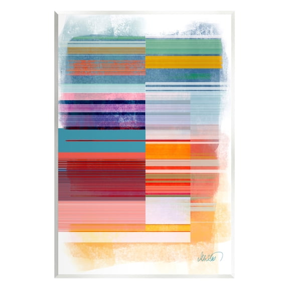 Stupell Industries Patterned Rainbow Abstract Abstract Painting Unframed Art Print Wall Art, 10 x 15