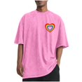thumbnail image 2 of PNTUTB Valentine's Day Men's Fashion Printed Vintage-inspired Casual Round Neck Loose Short Sleeve T-shirt, 2 of 6