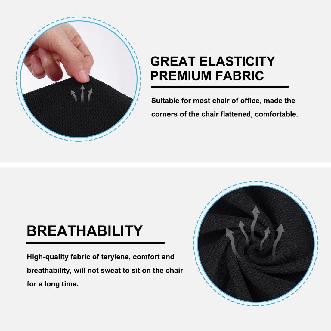 Unique Bargains Stretch Office Chair Cover Armchair Protector Black L