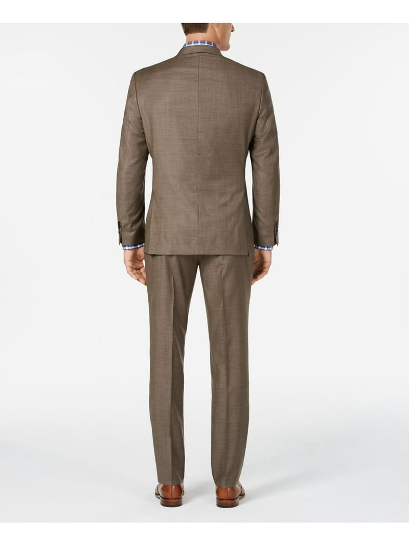 MICHAEL KORS Mens Brown Classic Fit Stretch Suit 38R