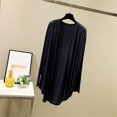 thumbnail image 2 of Thin Cardigans for Women Lightweight, Yigetop Large Size Cardigan Summer Long Sleeve Spring Loose Air Conditioning Top Long Sheer Cardigan Dark Blue XL, 2 of 5