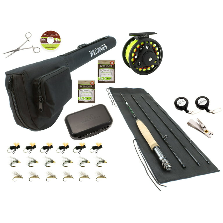 Wild Water Fly Fishing, 7 Foot, 3 and 4 Weight Rod and Reel, Deluxe Combo  Kit