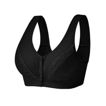 Blphud Woemn Bras Plus Size Womens Bras No Underwire Women s Casual Solid Color Lingerie Trendy Lingerie for Women Sports Bras for Women Type Middle and Elderly Bra Black C