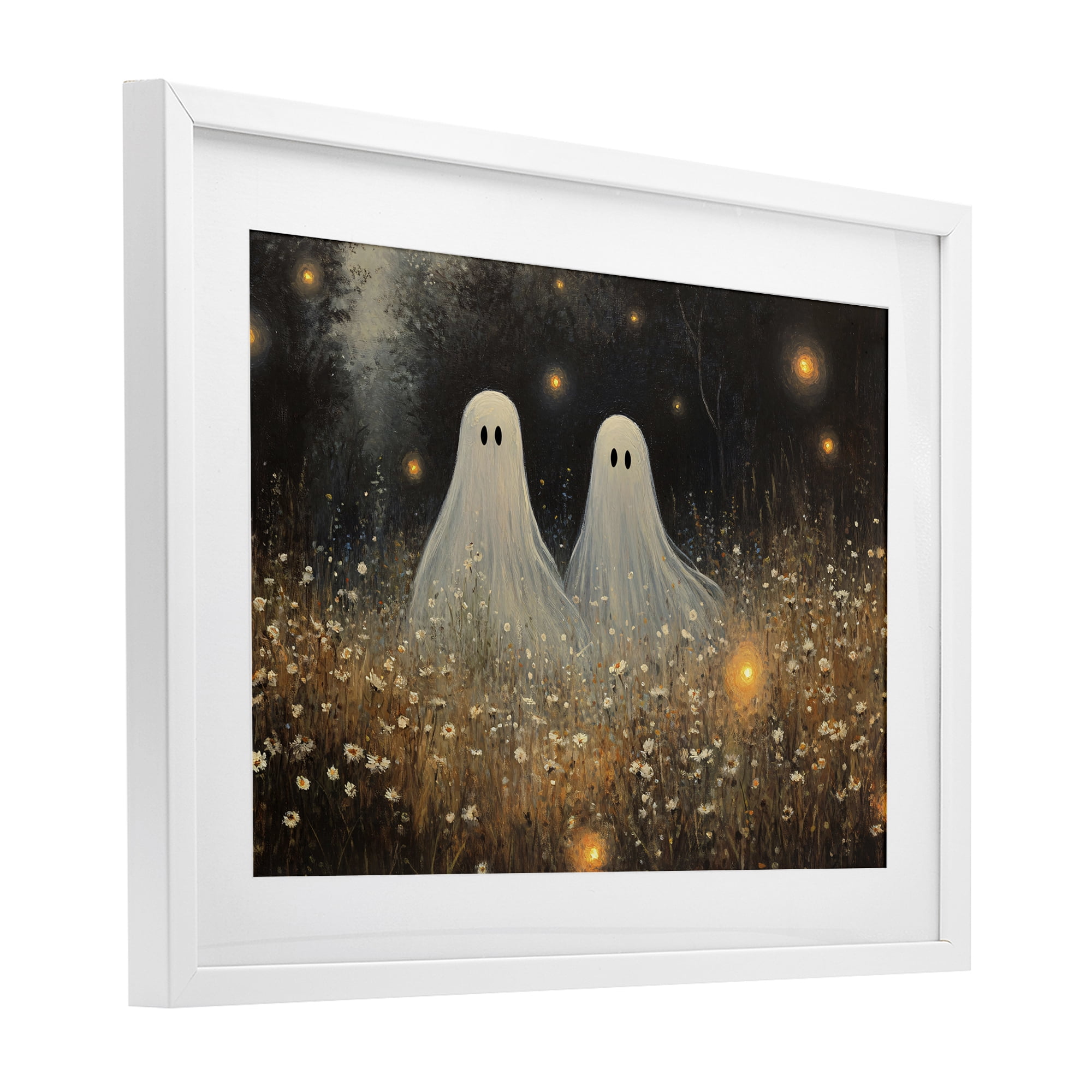 Stupell Industries Ethereal Ghost Twins White Framed Print Under Glass, design by Jacky Ngan