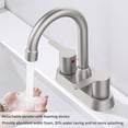 thumbnail image 3 of IVV Brushed Nickel 2-Handle Bathroom Sink Faucet 360 Degree High Arc Swivel Spout Centerset 4 Inch Vanity Faucet RV Bathroom Faucet 3 Holes Lavatory Faucet, 3 of 6