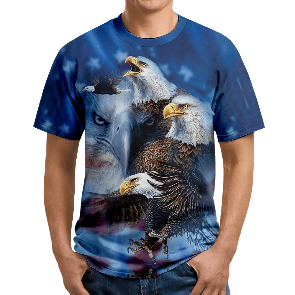 KONEW Shirts 3D Printing Eagle Mens Big and Tall Shirts Novelty Big ...