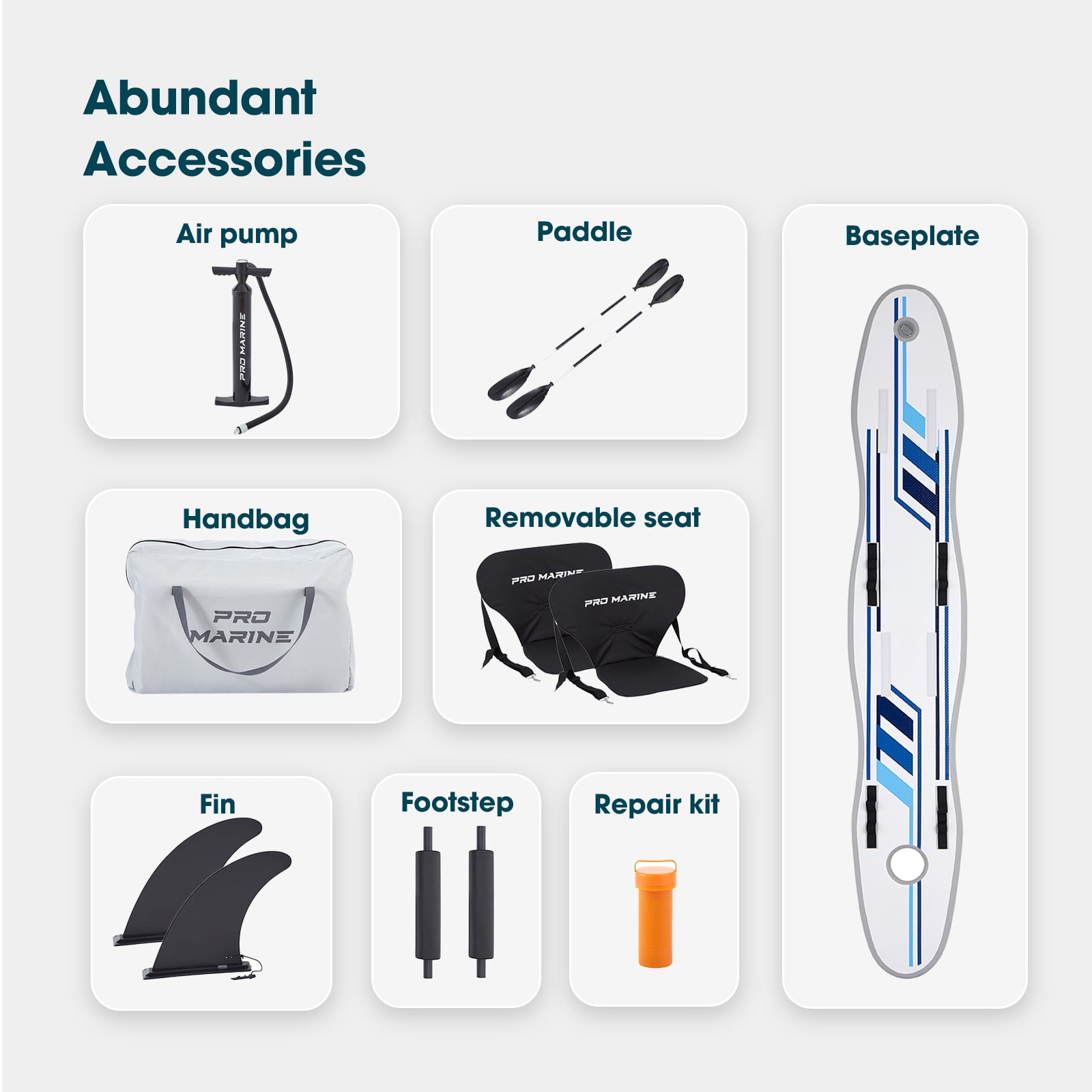 PROMARINE Inflatable Kayak 2 Person, Deluxe Oar Included, High-Output Pump Blow up Kayak Boat, with Adjustable Seat with Backrest, Lightweight and Portable Paddles and Bag