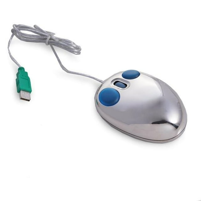 Souris d'Ordinateur Chromée avec Roue Défilante et Connecteur USB