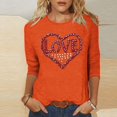 thumbnail image 2 of Womens Love Heart T-Shirts Casual 3/4 Sleeve Tops Cute Valentines Shirts Basic Crewneck Tee Blouses, 2 of 4