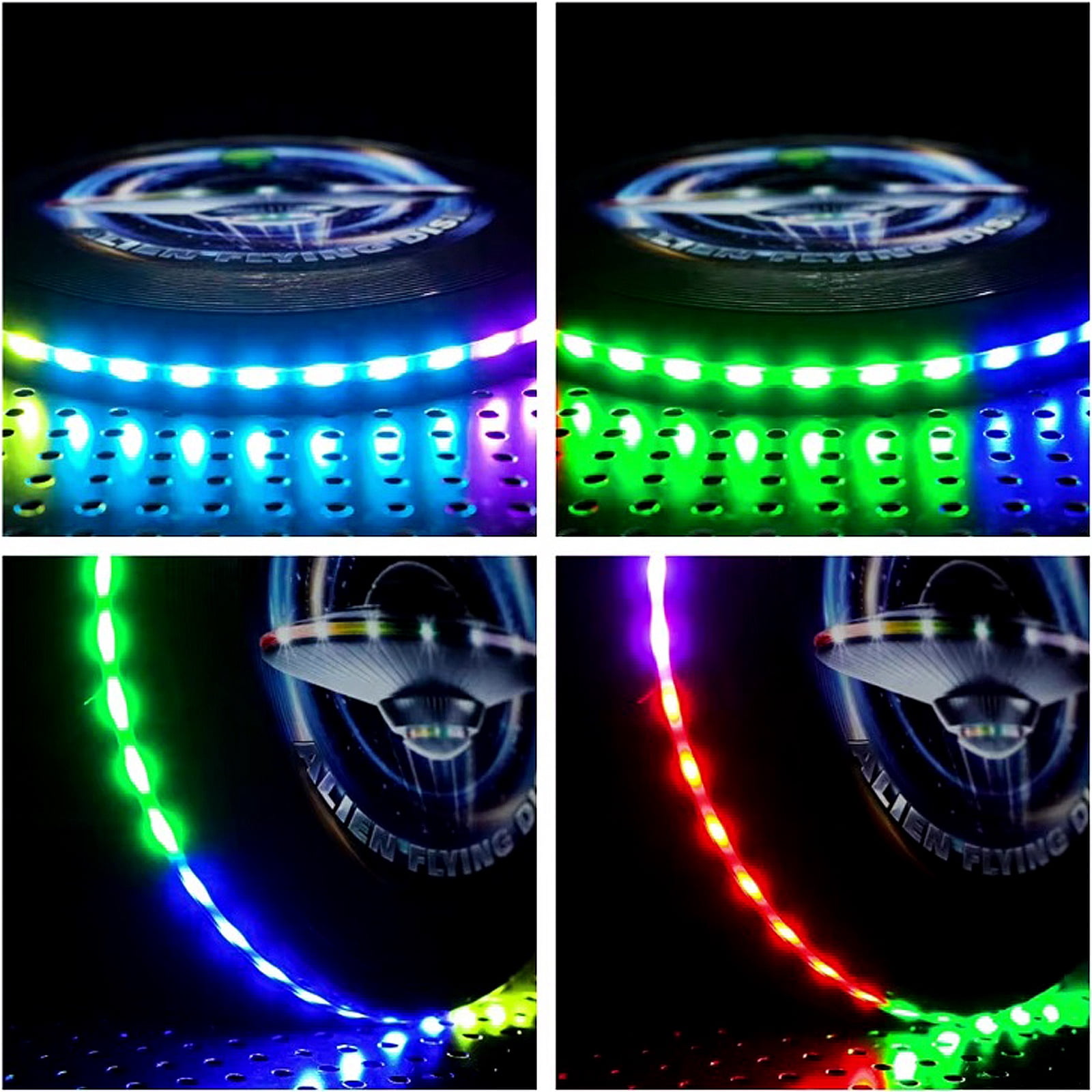 Notus Flying Ring 175g Ultimate Frisbee with 38 LED or 360 LEDs – Million Colors RGB Rechargeable Flying Disc, 12 Lighting Modes, Waterproof Outdoor Sports Game, Night play & backyard Fun Black