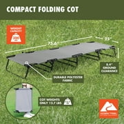 Ozark Trail Camping Folding with Easy Setup Cot, Gray, Adult,75.6in x 25 in x 8.46in, Polyester