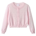 thumbnail image 2 of 2-3 Years Little Kid Girls Cardigan Sweaters School Uniforms Crew Neck Knit Sweater Toddler 4Years -14 Years Pink Sweater Coat, 2 of 5