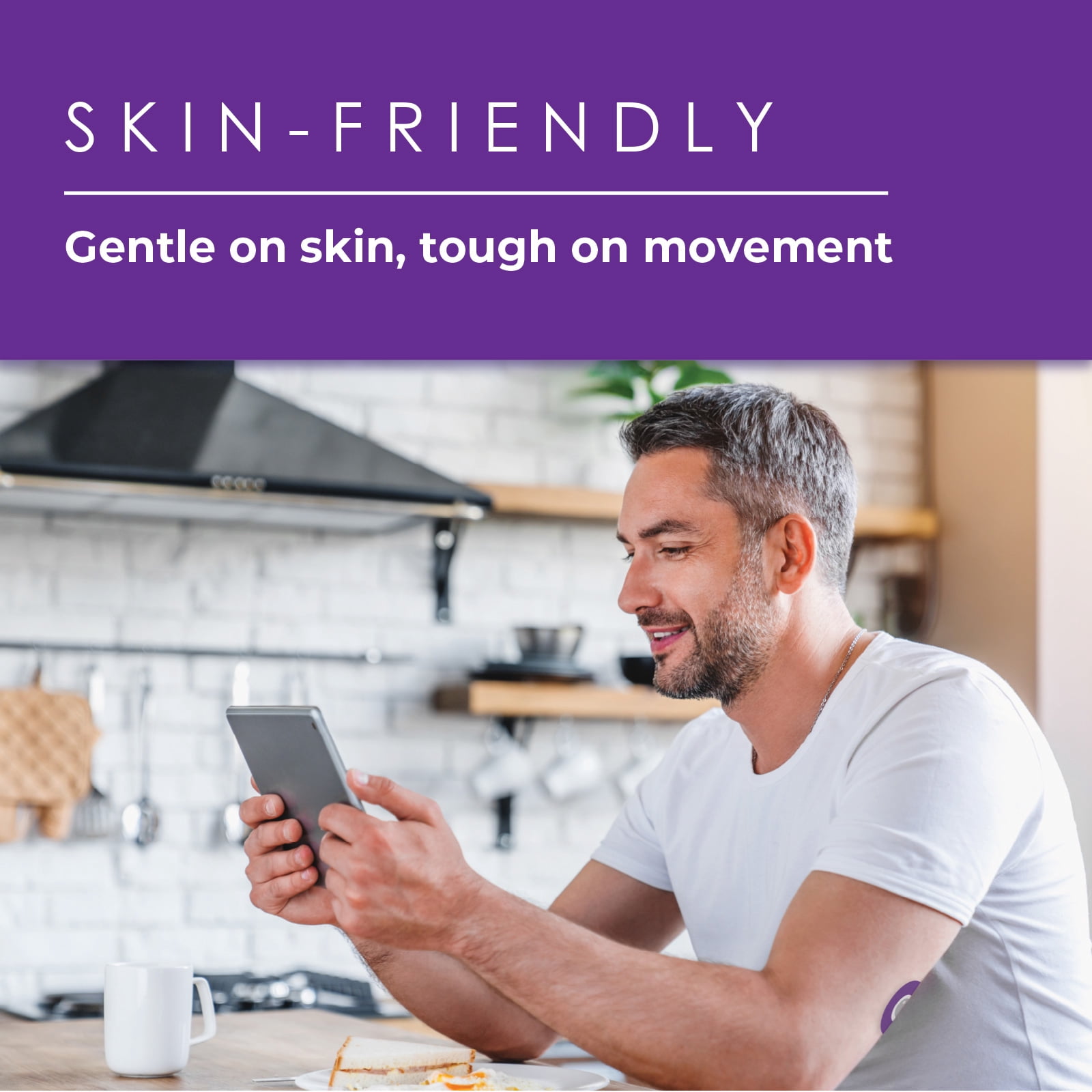 CoverGuard CGM Overpatch | Freestyle Libre 3 | Purple Center-cut Design| 25-Count | Waterproof Adhesive | Anti-Fray | Easy Application & Removal | Sensor Protection