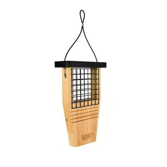 'Nature's Way Cedar Suet Tail Prop Bird Feeder 1 Cake, Brown